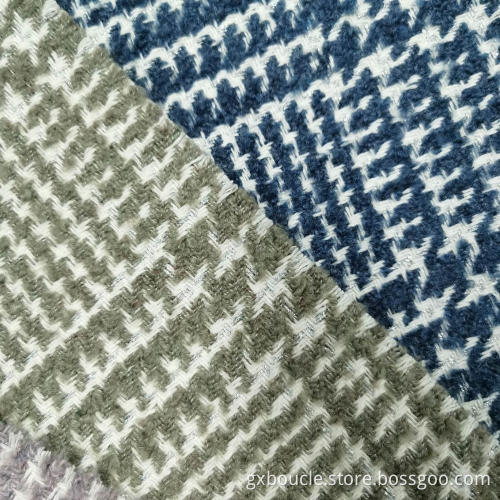 Boucle fashion checked design with lurex fabric